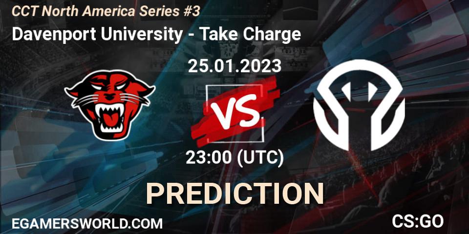 Davenport University contre Take Charge : prédiction de match. 25.01.23. CS2 (CS:GO), CCT North America Series #3