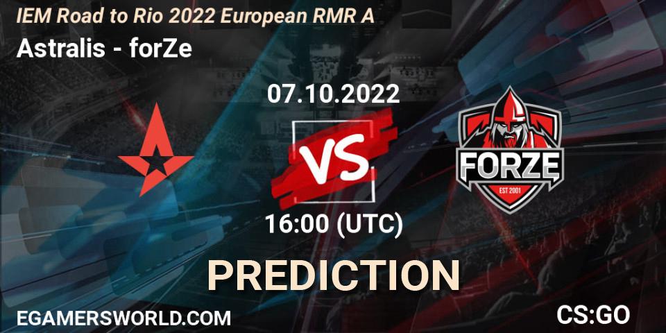 Astralis contre forZe : prédiction de match. 07.10.22. CS2 (CS:GO), IEM Road to Rio 2022 European RMR A
