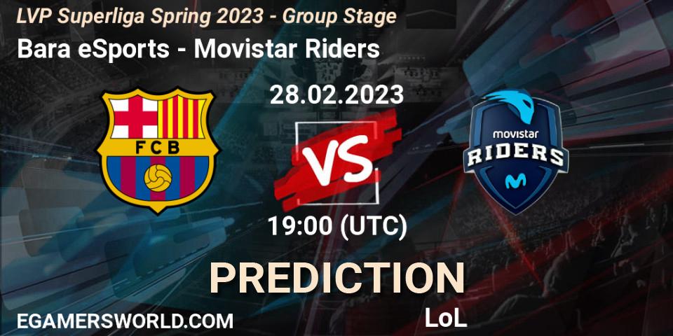 Barça eSports contre Movistar Riders : prédiction de match. 28.02.2023 at 19:00. LoL, LVP Superliga Spring 2023 - Group Stage