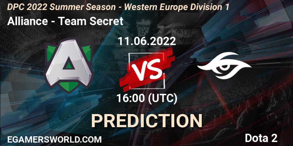 Alliance contre Team Secret : prédiction de match. 11.06.22. Dota 2, DPC WEU 2021/2022 Tour 3: Division I