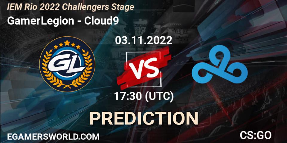 GamerLegion contre Cloud9 : prédiction de match. 03.11.2022 at 18:15. Counter-Strike (CS2), IEM Rio 2022 Challengers Stage