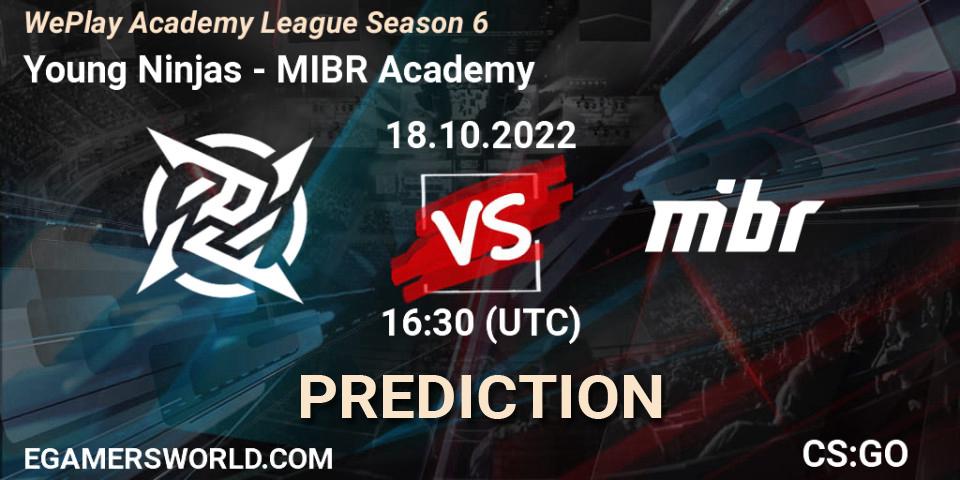 Young Ninjas contre MIBR Academy : prédiction de match. 18.10.2022 at 16:45. Counter-Strike (CS2), WePlay Academy League Season 6