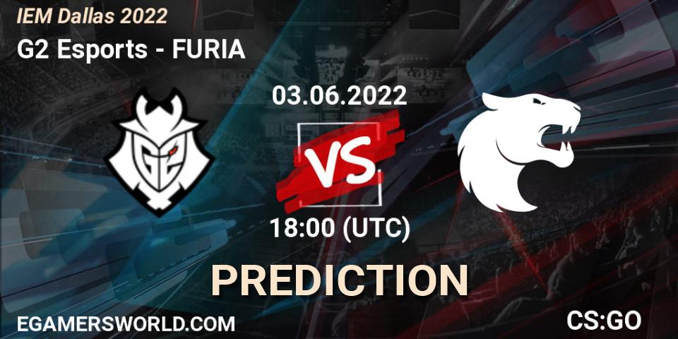 G2 Esports contre FURIA : prédiction de match. 03.06.2022 at 18:00. Counter-Strike (CS2), IEM Dallas 2022