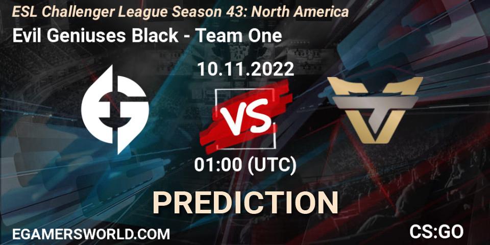 Evil Geniuses Black contre Team One : prédiction de match. 07.12.22. CS2 (CS:GO), ESL Challenger League Season 43: North America