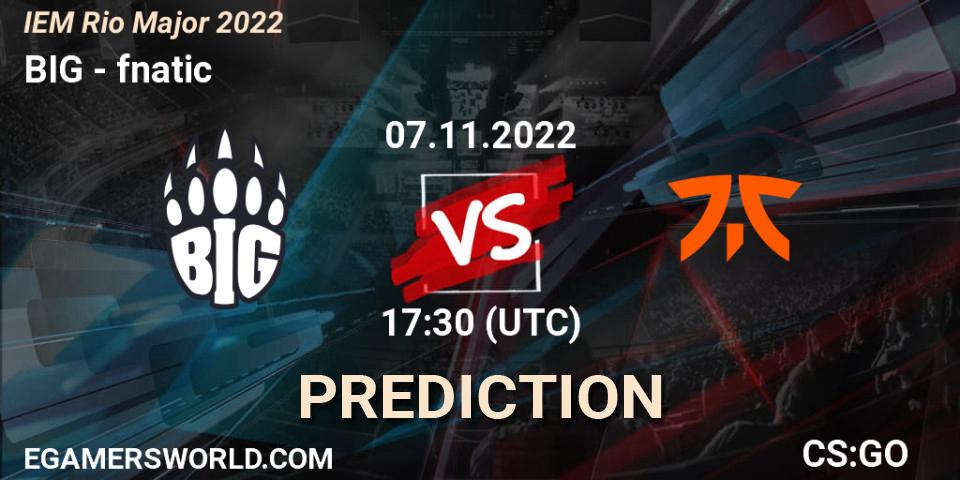 BIG contre fnatic : prédiction de match. 07.11.22. CS2 (CS:GO), IEM Rio Major 2022