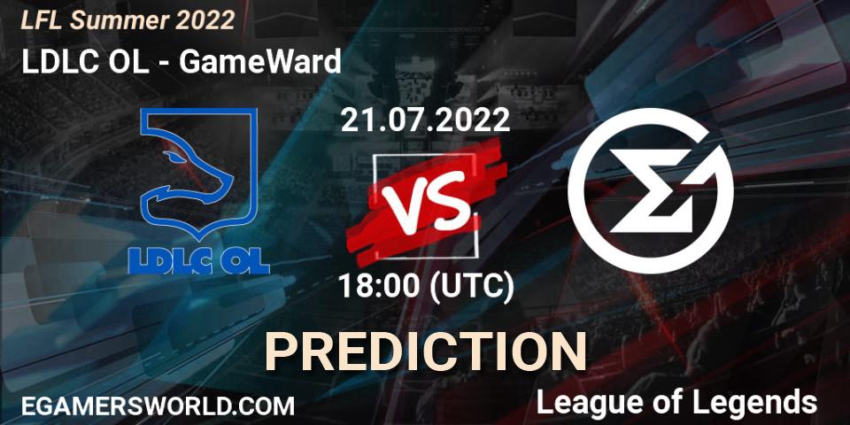 LDLC OL contre GameWard : prédiction de match. 21.07.2022 at 18:10. LoL, LFL Summer 2022