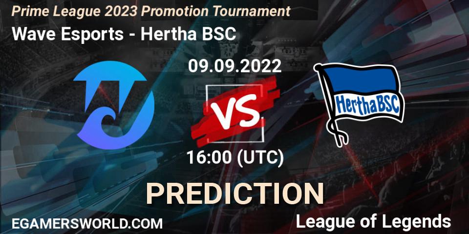 Wave Esports contre Hertha BSC : prédiction de match. 13.09.2022 at 16:00. LoL, Prime League 2023 Promotion Tournament