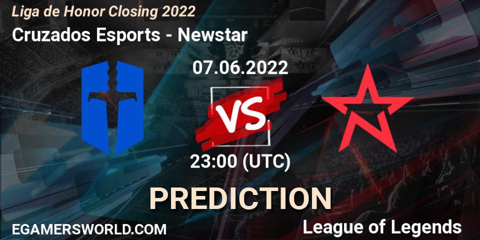 Cruzados Esports contre Newstar : prédiction de match. 07.06.2022 at 23:00. LoL, Liga de Honor Closing 2022