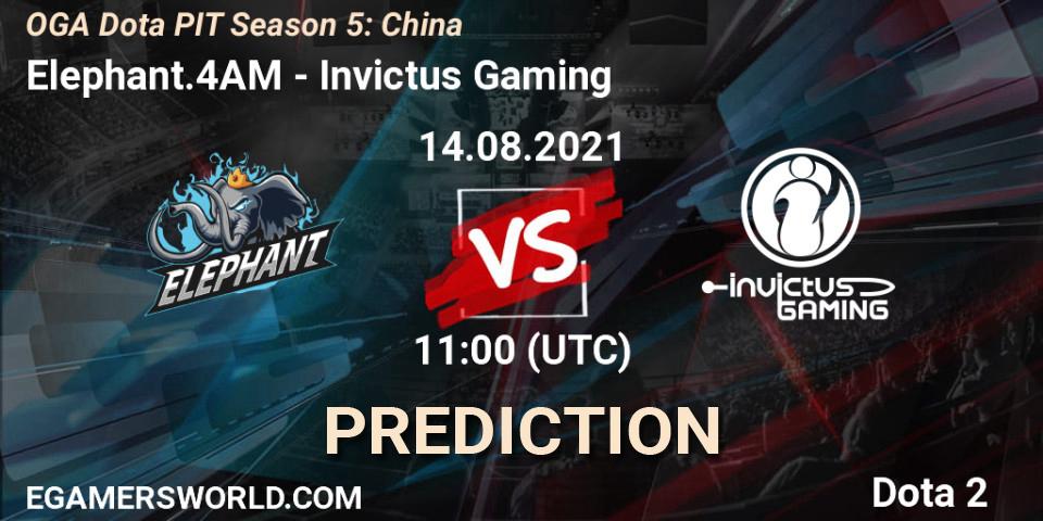 Elephant.4AM contre Invictus Gaming : prédiction de match. 14.08.2021 at 10:08. Dota 2, OGA Dota PIT Season 5: China