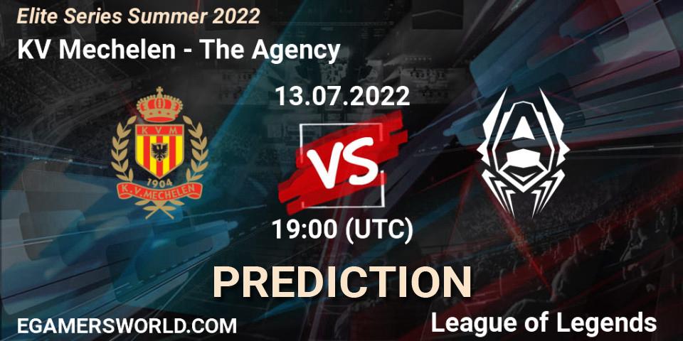 KV Mechelen contre The Agency : prédiction de match. 13.07.2022 at 19:00. LoL, Elite Series Summer 2022