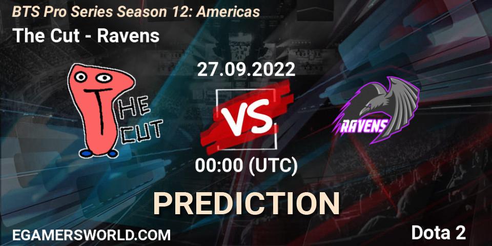 The Cut contre Ravens : prédiction de match. 27.09.2022 at 00:20. Dota 2, BTS Pro Series Season 12: Americas
