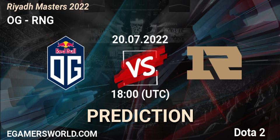 OG contre RNG : prédiction de match. 20.07.2022 at 18:17. Dota 2, Riyadh Masters 2022