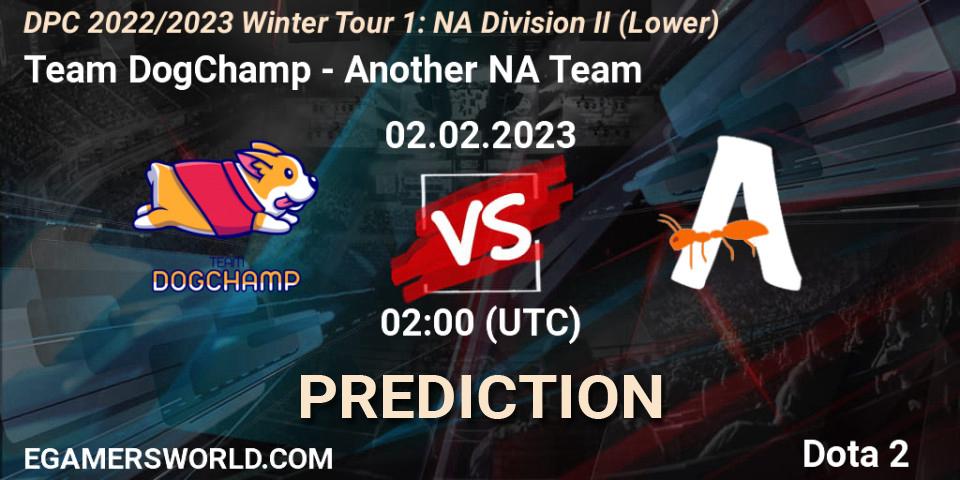 Team DogChamp contre Another NA Team : prédiction de match. 02.02.23. Dota 2, DPC 2022/2023 Winter Tour 1: NA Division II (Lower)