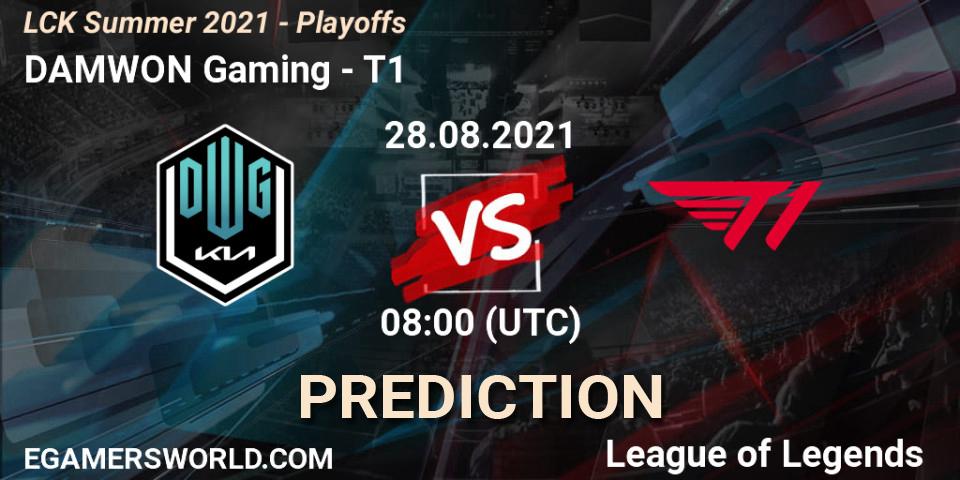 DAMWON Gaming contre T1 : prédiction de match. 28.08.2021 at 08:30. LoL, LCK Summer 2021 - Playoffs