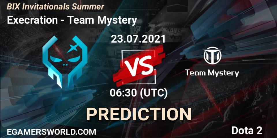 Execration contre Team Mystery : prédiction de match. 23.07.2021 at 07:04. Dota 2, BIX Invitationals Summer