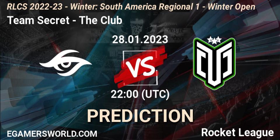 Team Secret contre The Club : prédiction de match. 28.01.23. Rocket League, RLCS 2022-23 - Winter: South America Regional 1 - Winter Open