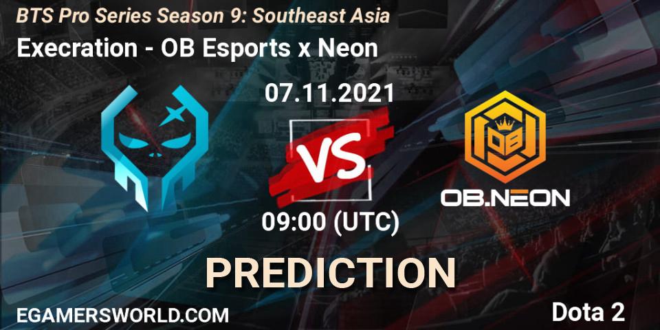 Execration contre OB Esports x Neon : prédiction de match. 07.11.21. Dota 2, BTS Pro Series Season 9: Southeast Asia