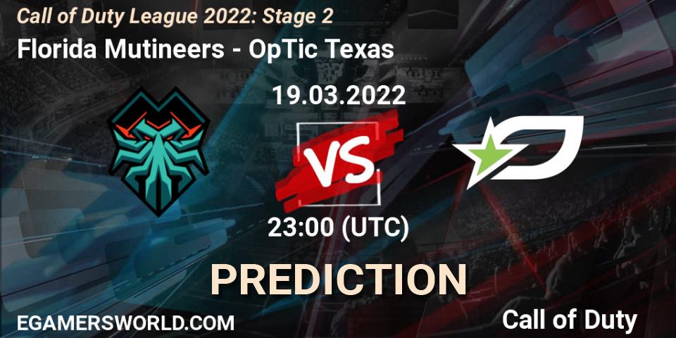 Florida Mutineers contre OpTic Texas : prédiction de match. 19.03.22. Call of Duty, Call of Duty League 2022: Stage 2