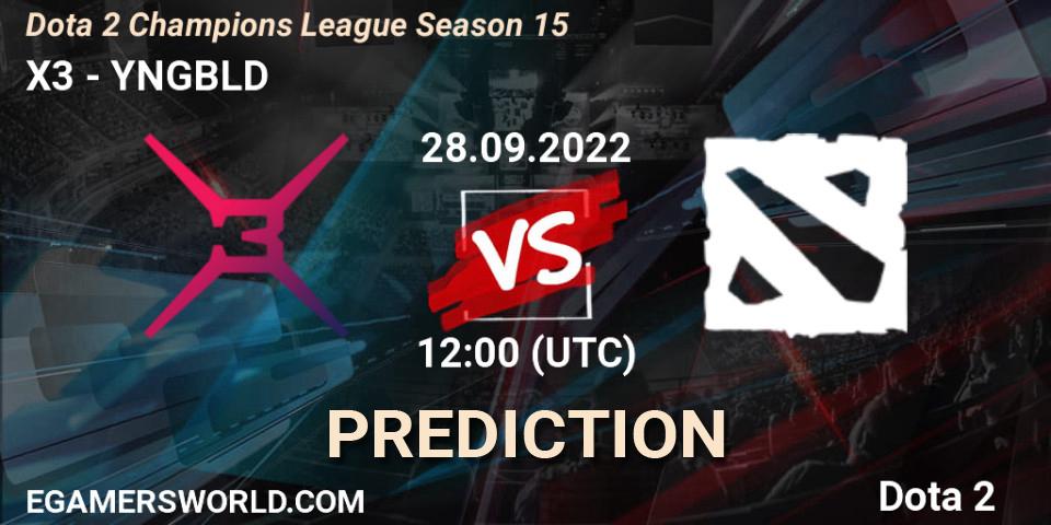 X3 contre YNGBLD : prédiction de match. 28.09.22. Dota 2, Dota 2 Champions League Season 15