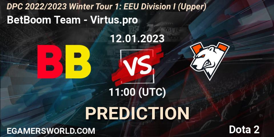 BetBoom Team contre Virtus.pro : prédiction de match. 12.01.23. Dota 2, DPC 2022/2023 Winter Tour 1: EEU Division I (Upper)