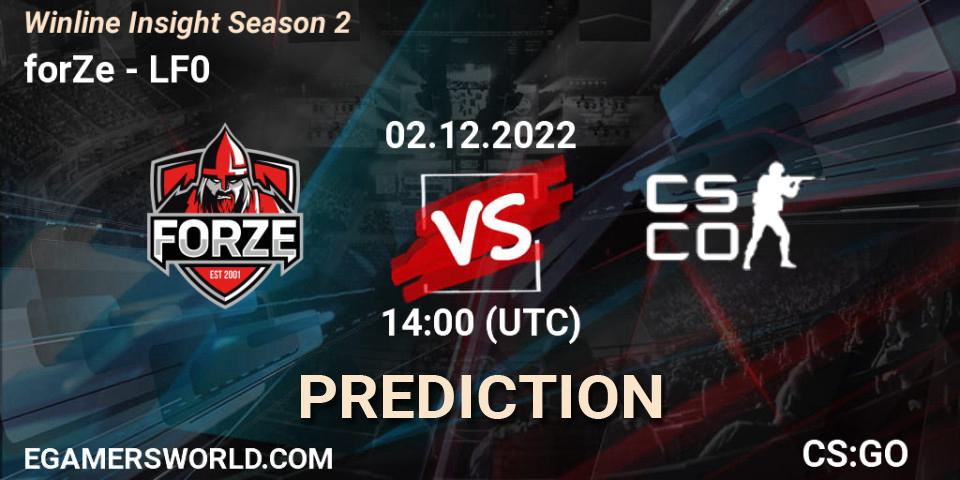 forZe contre LF0 : prédiction de match. 04.12.22. CS2 (CS:GO), Winline Insight Season 2