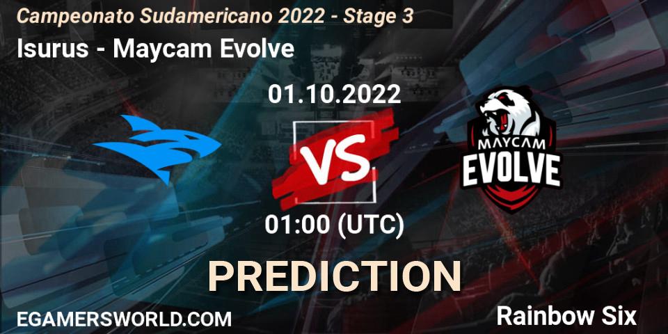 Isurus contre Maycam Evolve : prédiction de match. 01.10.2022 at 01:00. Rainbow Six, Campeonato Sudamericano 2022 - Stage 3