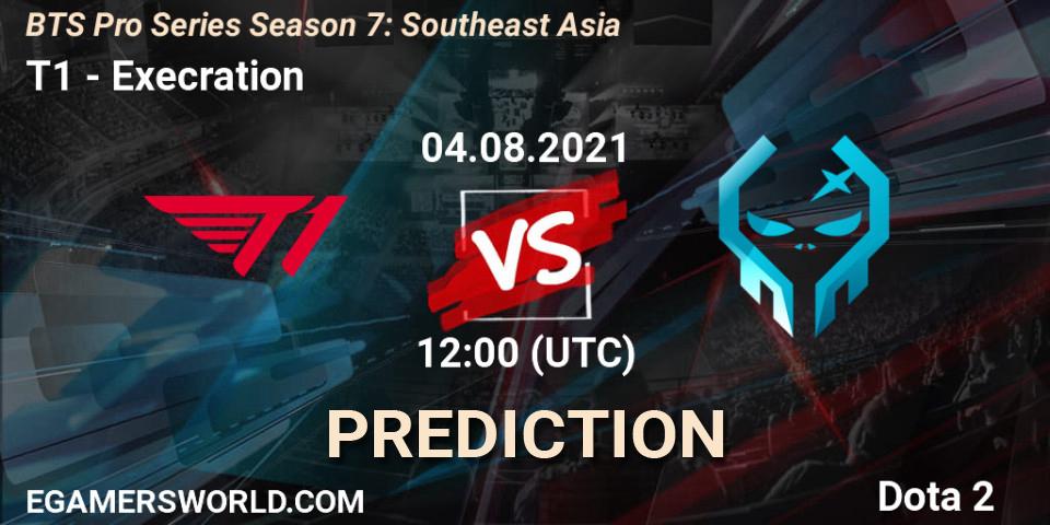 T1 contre Execration : prédiction de match. 04.08.2021 at 13:59. Dota 2, BTS Pro Series Season 7: Southeast Asia