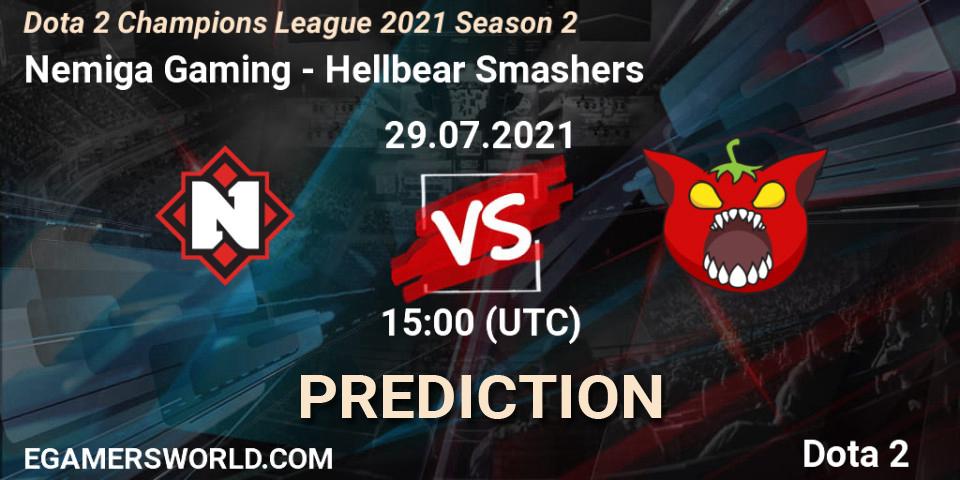 Nemiga Gaming contre Hellbear Smashers : prédiction de match. 29.07.2021 at 15:01. Dota 2, Dota 2 Champions League 2021 Season 2