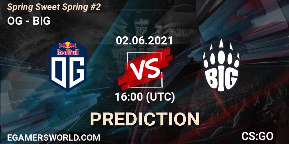 OG contre BIG : prédiction de match. 02.06.2021 at 17:00. Counter-Strike (CS2), Spring Sweet Spring #2