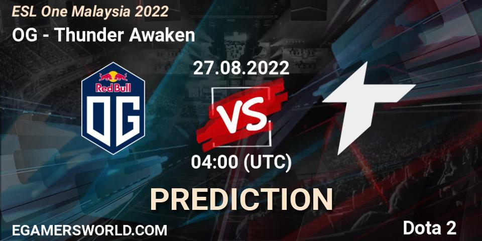 OG contre Thunder Awaken : prédiction de match. 27.08.22. Dota 2, ESL One Malaysia 2022