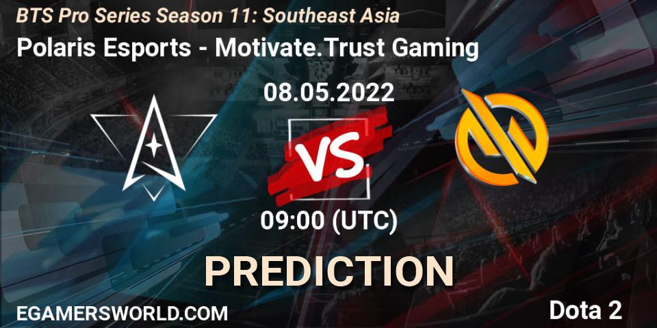 Polaris Esports contre Motivate.Trust Gaming : prédiction de match. 08.05.2022 at 09:01. Dota 2, BTS Pro Series Season 11: Southeast Asia
