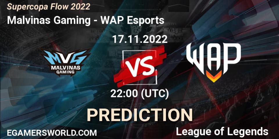 Malvinas Gaming contre WAP Esports : prédiction de match. 17.11.2022 at 22:00. LoL, Supercopa Flow 2022