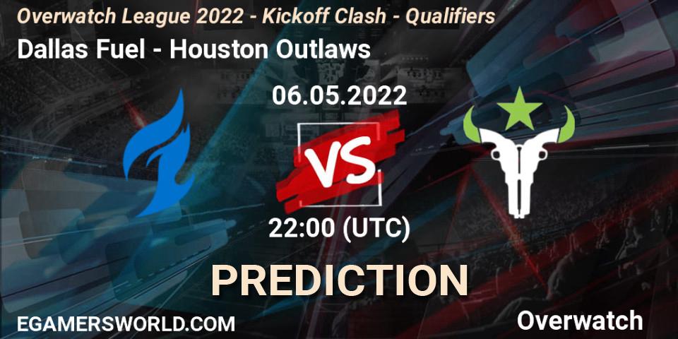 Dallas Fuel contre Houston Outlaws : prédiction de match. 07.05.2022 at 19:00. Overwatch, Overwatch League 2022 - Kickoff Clash - Qualifiers