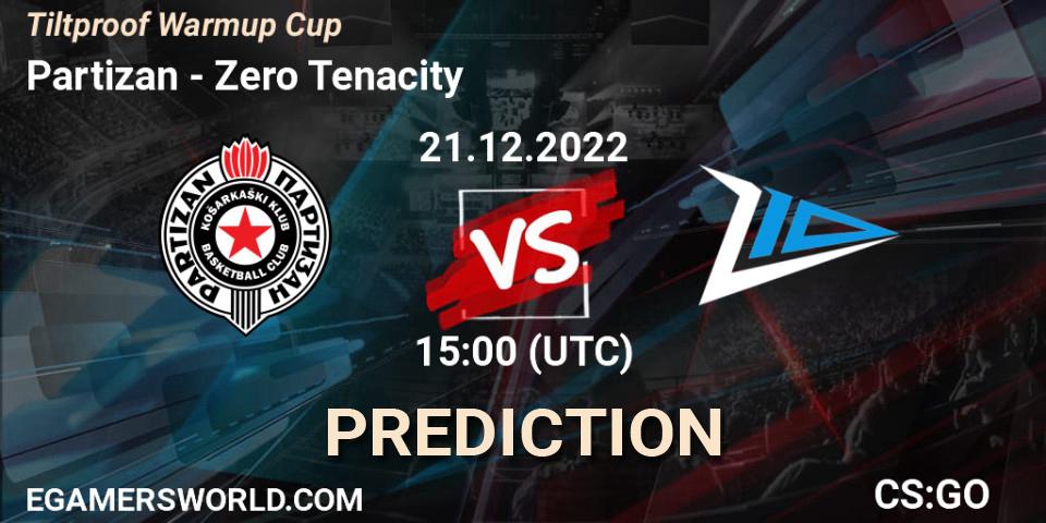 Partizan contre Zero Tenacity : prédiction de match. 21.12.2022 at 15:00. Counter-Strike (CS2), Tiltproof Warmup Cup