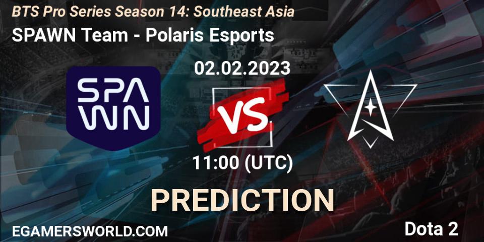 SPAWN Team contre Polaris Esports : prédiction de match. 02.02.23. Dota 2, BTS Pro Series Season 14: Southeast Asia