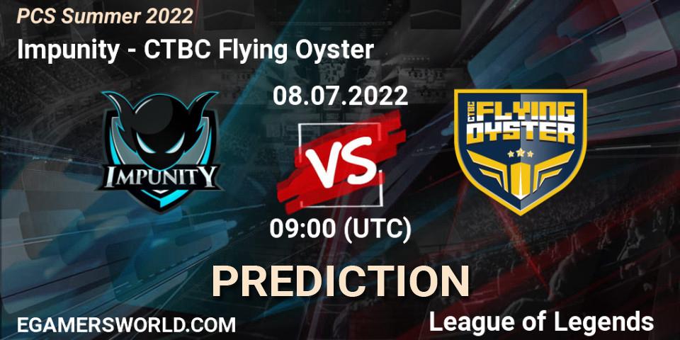 Impunity contre CTBC Flying Oyster : prédiction de match. 08.07.22. LoL, PCS Summer 2022