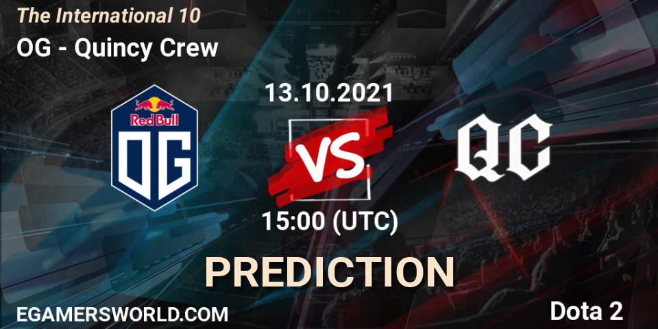 OG contre Quincy Crew : prédiction de match. 13.10.2021 at 17:45. Dota 2, The Internationa 2021