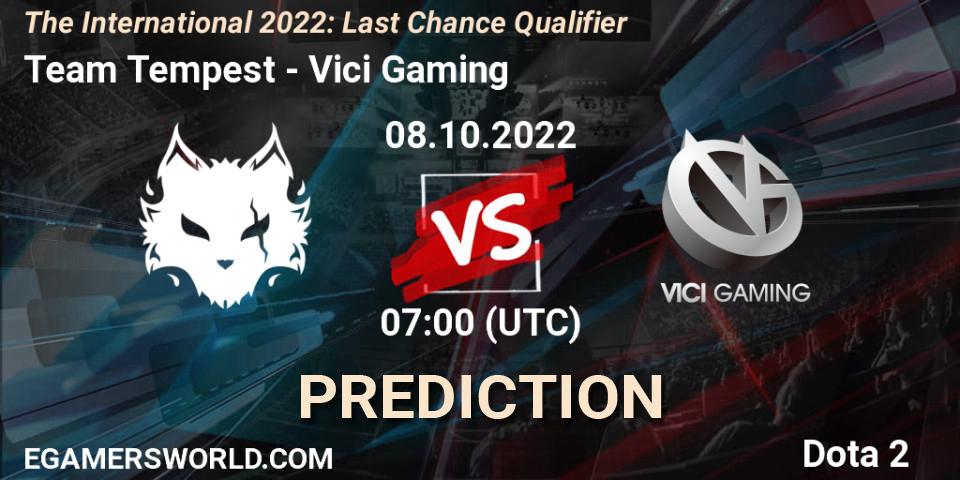 Team Tempest contre Vici Gaming : prédiction de match. 08.10.22. Dota 2, The International 2022: Last Chance Qualifier