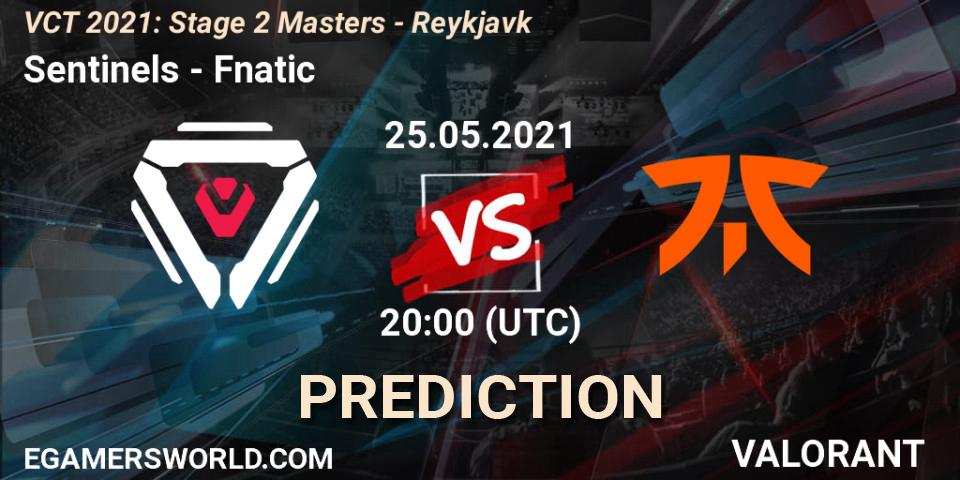 Sentinels contre Fnatic : prédiction de match. 25.05.2021 at 22:00. VALORANT, VCT 2021: Stage 2 Masters - Reykjavík