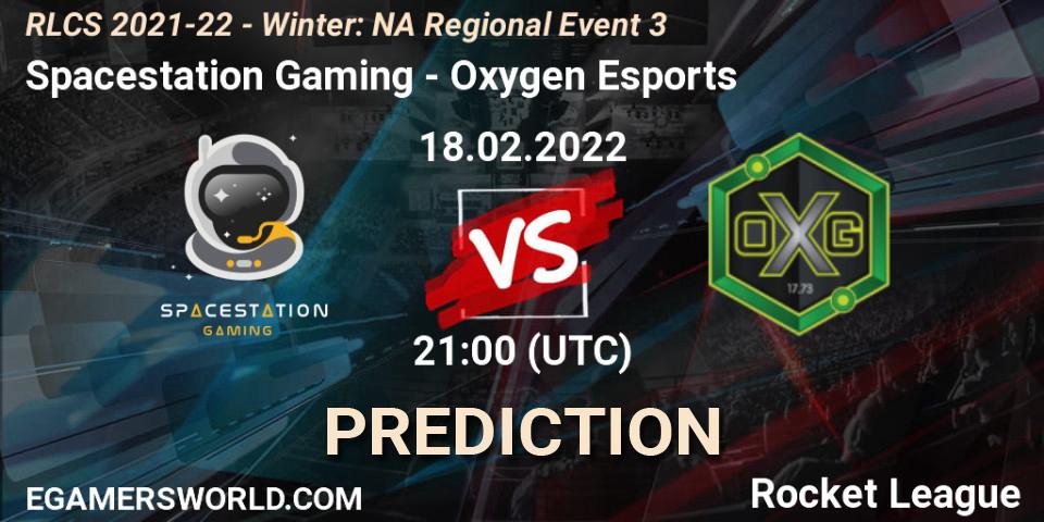 Spacestation Gaming contre Oxygen Esports : prédiction de match. 18.02.2022 at 21:30. Rocket League, RLCS 2021-22 - Winter: NA Regional Event 3