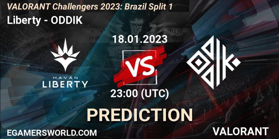 Liberty contre ODDIK : prédiction de match. 18.01.2023 at 23:00. VALORANT, VALORANT Challengers 2023: Brazil Split 1