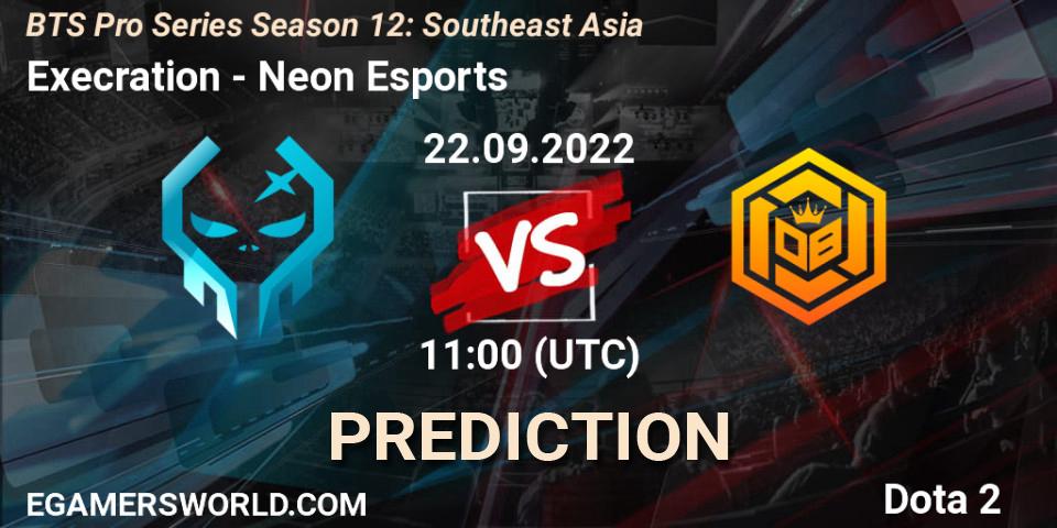 Execration contre Neon Esports : prédiction de match. 22.09.22. Dota 2, BTS Pro Series Season 12: Southeast Asia