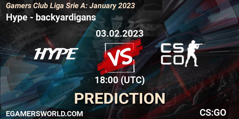 Hype contre backyardigans : prédiction de match. 03.02.23. CS2 (CS:GO), Gamers Club Liga Série A: January 2023