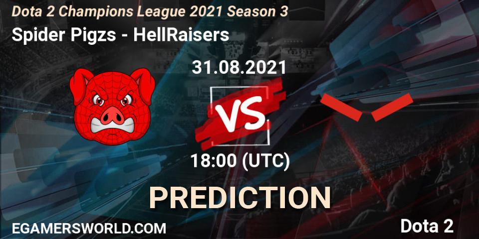 Spider Pigzs contre HellRaisers : prédiction de match. 31.08.2021 at 19:15. Dota 2, Dota 2 Champions League 2021 Season 3