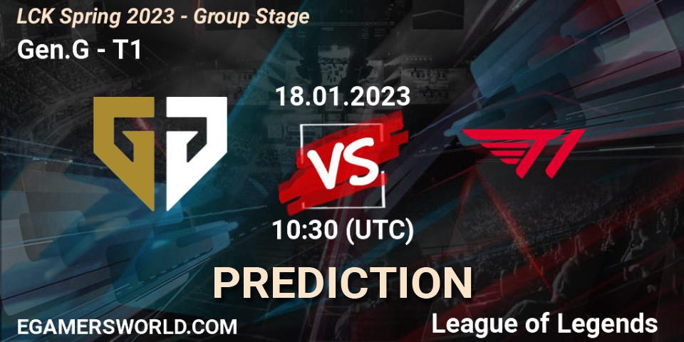 Gen.G contre T1 : prédiction de match. 18.01.23. LoL, LCK Spring 2023 - Group Stage
