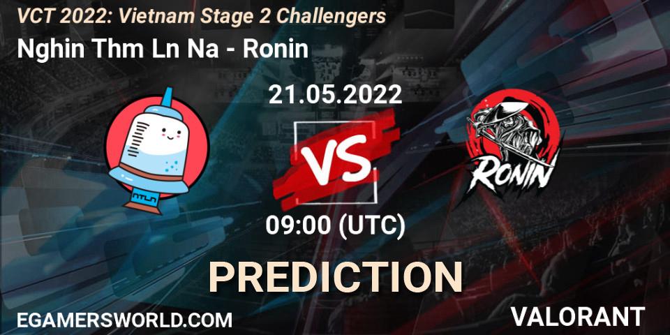Nghiện Thêm Lần Nữa contre Ronin : prédiction de match. 21.05.2022 at 09:30. VALORANT, VCT 2022: Vietnam Stage 2 Challengers