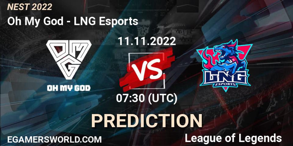 Oh My God contre LNG Esports : prédiction de match. 11.11.22. LoL, NEST 2022