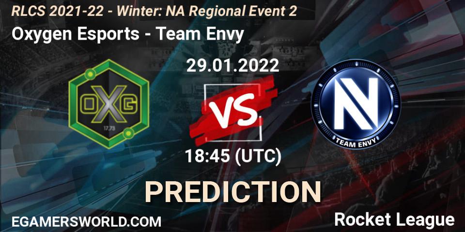 Oxygen Esports contre Team Envy : prédiction de match. 29.01.2022 at 18:45. Rocket League, RLCS 2021-22 - Winter: NA Regional Event 2