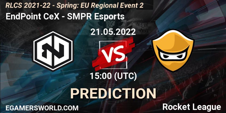 EndPoint CeX contre SMPR Esports : prédiction de match. 21.05.2022 at 15:00. Rocket League, RLCS 2021-22 - Spring: EU Regional Event 2