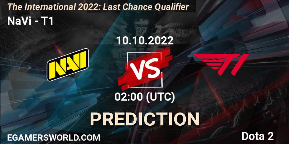 NaVi contre T1 : prédiction de match. 10.10.22. Dota 2, The International 2022: Last Chance Qualifier